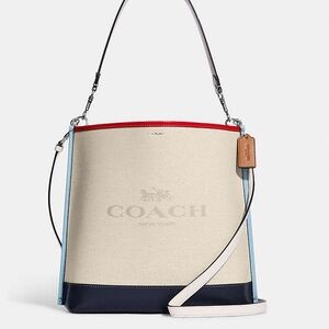 Coach Beige and Navy Shoulder Bag